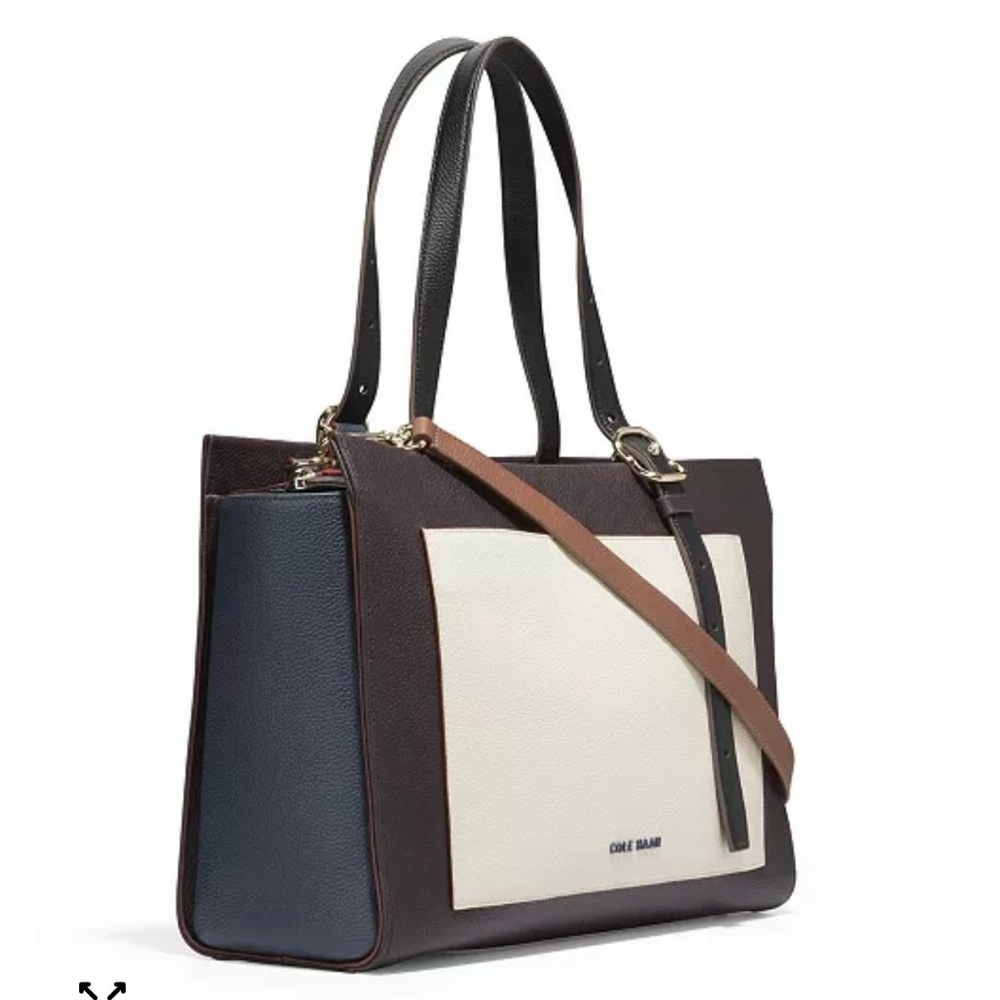 Cole Haan 3in1 navy, brown, cream tote